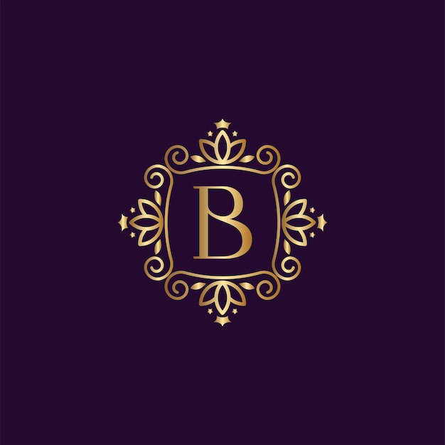 Vector crown letter leaf b