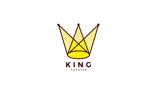 Crown lighting theater logo vector icon illustration design