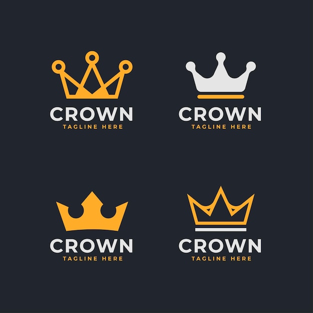 Vector crown logo concept with black background