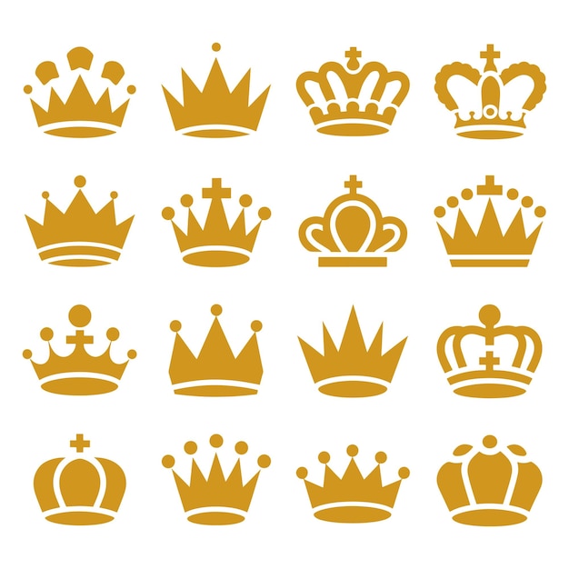 Crown Logo Design Collectie van Crown Silhouettes