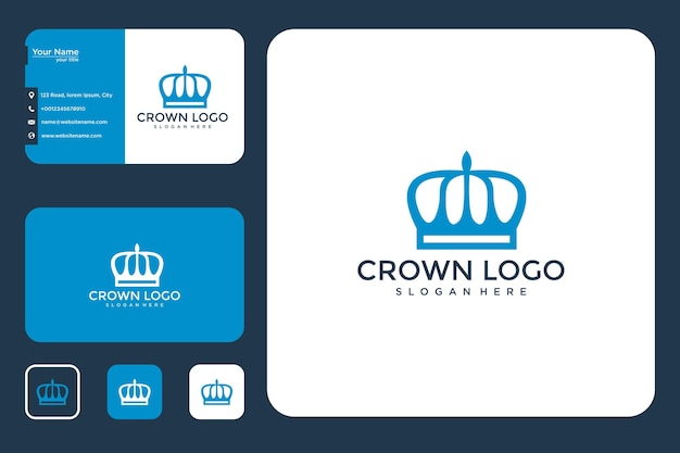 Corona logo design moderno e biglietto da visita