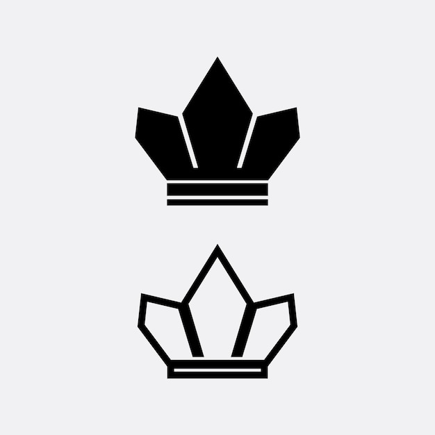 Crown Logo en koningin koning logo designTemplate vector illustratie