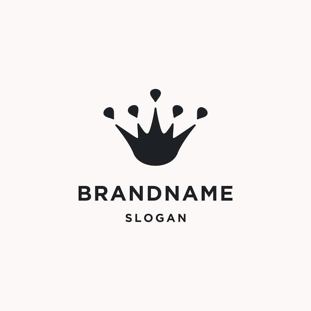 Crown logo icon flat design template