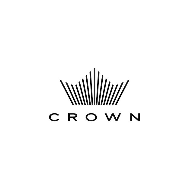 Vector crown logo  icon  line stripes style