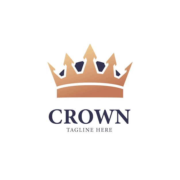 Crown logo illustration of the golden crown looks elegant and confident