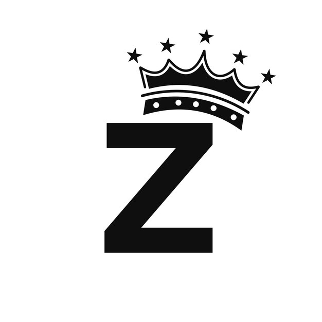 Crown Logo On Letter Z With Star Icon Luxury Symbol Vector Template