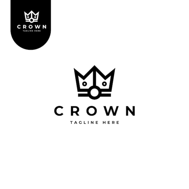 crown logo premium exclisive vector