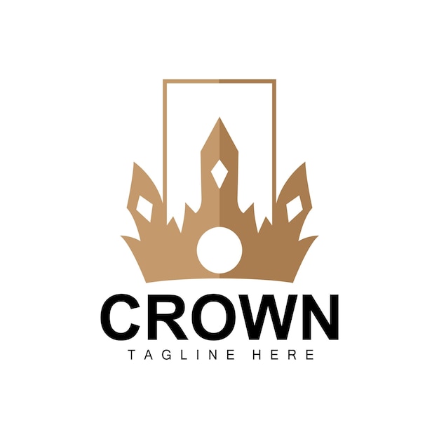 Crown logo royal design troonhouder koning en koningin vector pictogram merk product sjabloon eenvoudige sjabloon