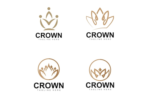 Crown Logo Royal King Vector Minimalist Simple Design Illustration Symbol