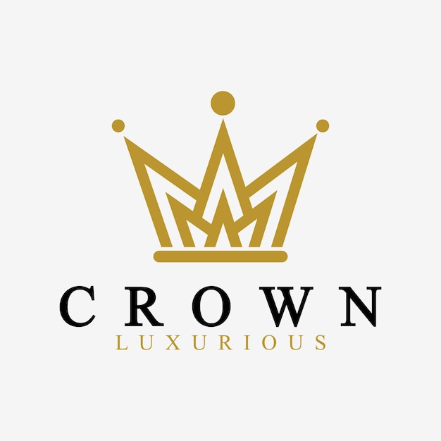 Crown Logo Vector Templatelineaire kroonpictogrammen Koninklijk luxe symbool Koning koningin abstract geometrisch logo