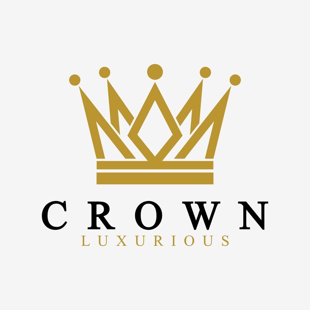 Crown Logo Vector Templatelineaire kroonpictogrammen Koninklijk luxe symbool Koning koningin abstract geometrisch logo