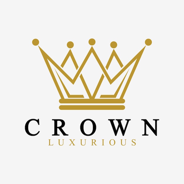 Crown Logo Vector Templatelineaire kroonpictogrammen Koninklijk luxe symbool Koning koningin abstract geometrisch logo