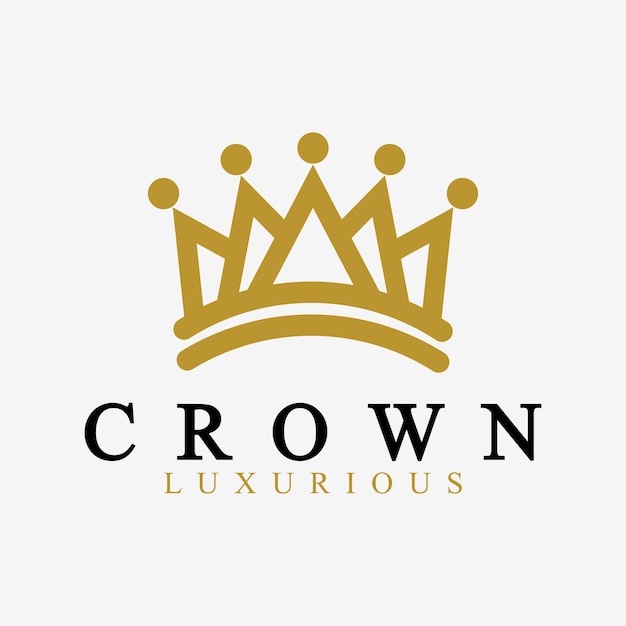 Crown Logo Vector Templatelinear crown icons Royal luxury symbol King queen abstract geometric logo