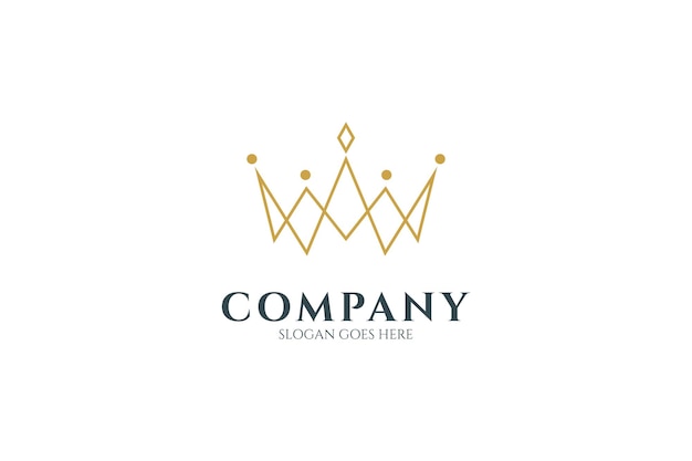 Crown logo with luxury and elegant design in linear design