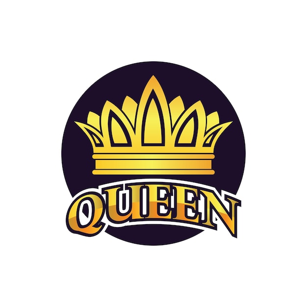 A crown logo with the word queen on it