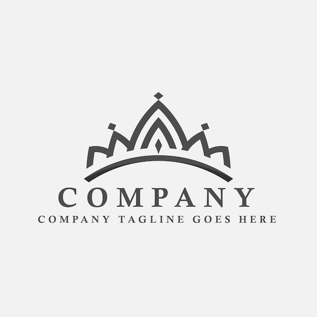 Vector crown luxurious royal logo for jewelry wedding hotel or fashion