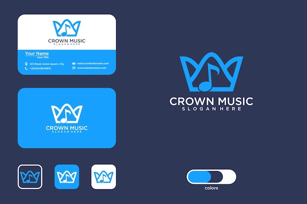 Corona musica logo design e biglietto da visita