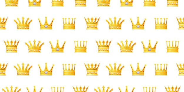 Motivo a corona sfondo senza soluzione di continuità vettore reale carta da parati principessa re regina stampa a trama dorata