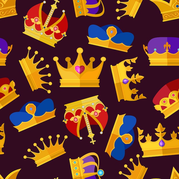 Crown of queen and king,  luxuryeamless pattern