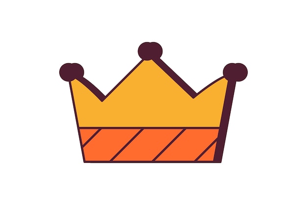 Crown retro flat sticker ontwerp