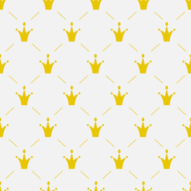 Vector crown seamless vector pattern for premium royal party kids design background