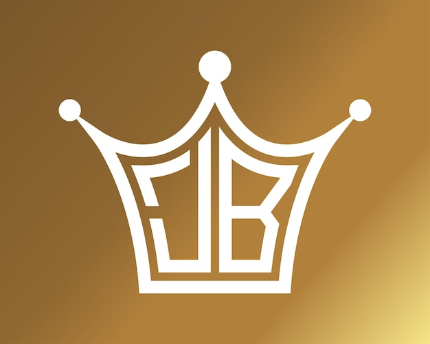 Crown shape JB letter logo design vector art