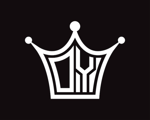 Crown shape oy letter logo design vector art