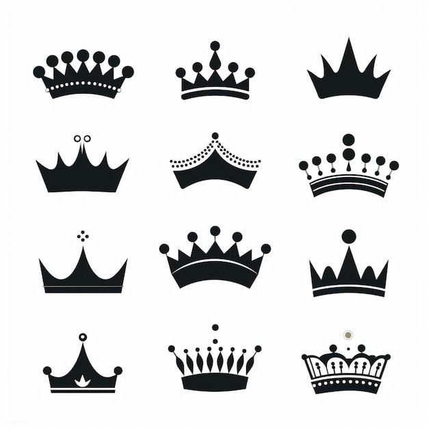 Vector crown silhouettes cartoon vector