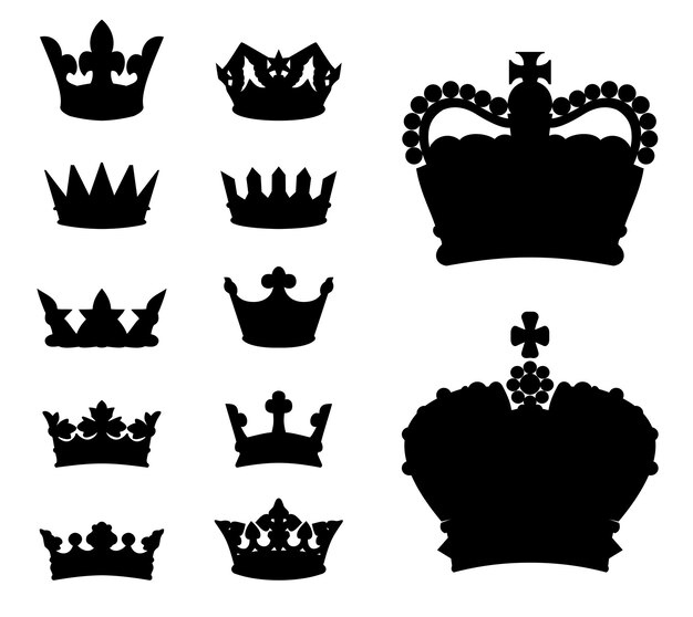 Vector crown silhouettes