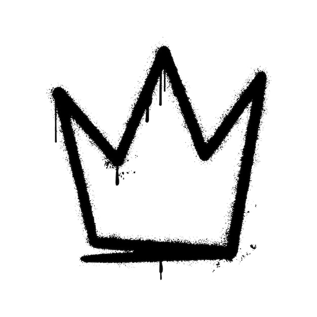 Crown sprayed in graffiti style Vector illustration