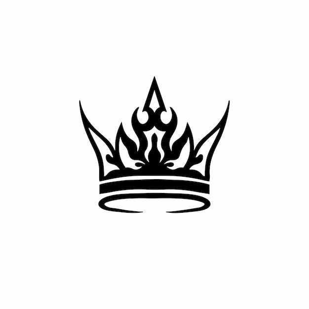 Crown symbol logo tattoo design stencil vector illustration