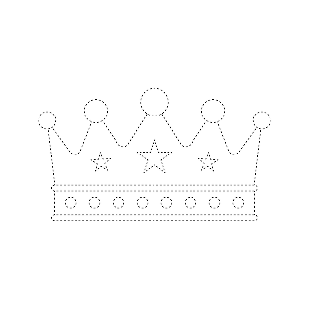 Crown tracing worksheet for kids