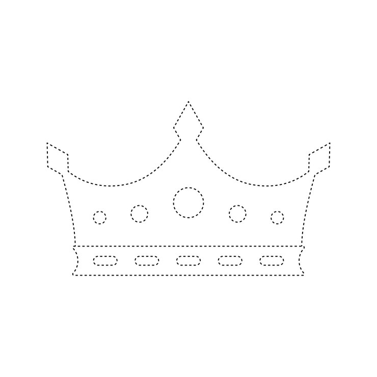 Crown tracing worksheet for kids