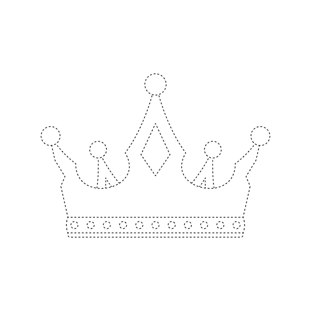 Crown tracing worksheet for kids