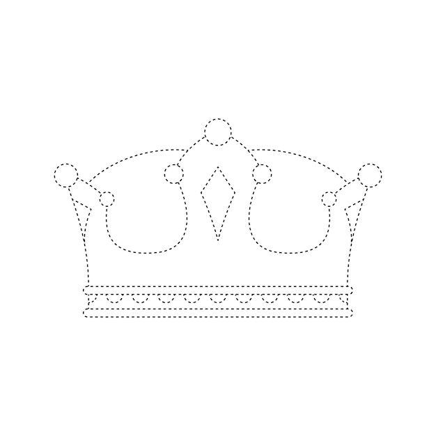 Crown tracing worksheet for kids