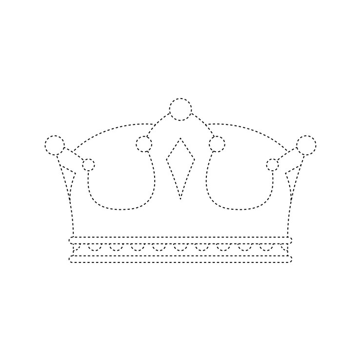 Crown tracing worksheet for kids