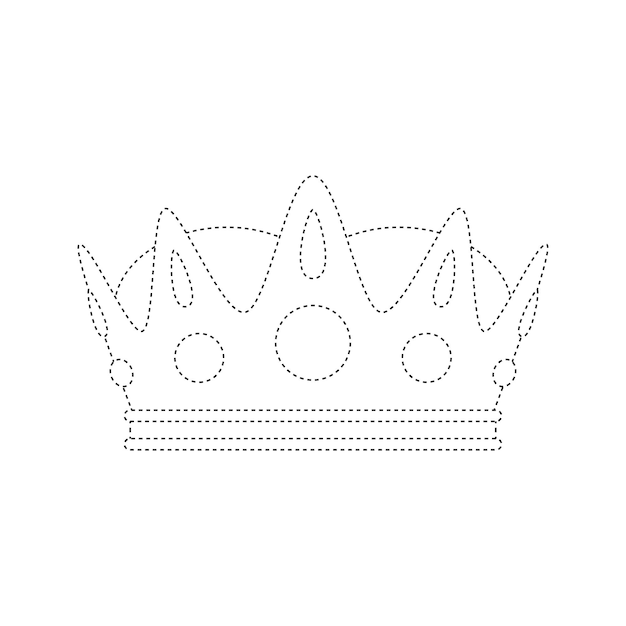 Crown tracing worksheet for kids