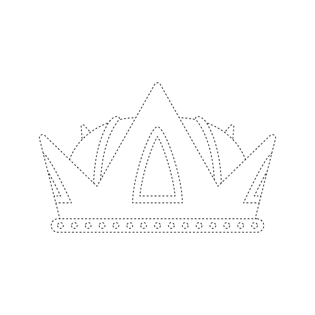 Crown tracing worksheet for kids