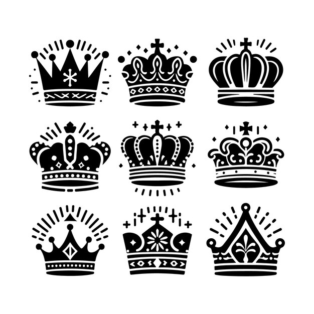 Vector crown vector art icons