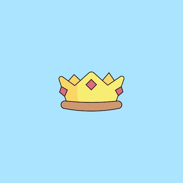 Vector crown vector cartoon illustration golden crown illustration on a blue background