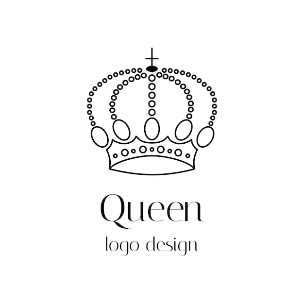 Vector crown vector icon logo design isolated on white background king or queen symbol