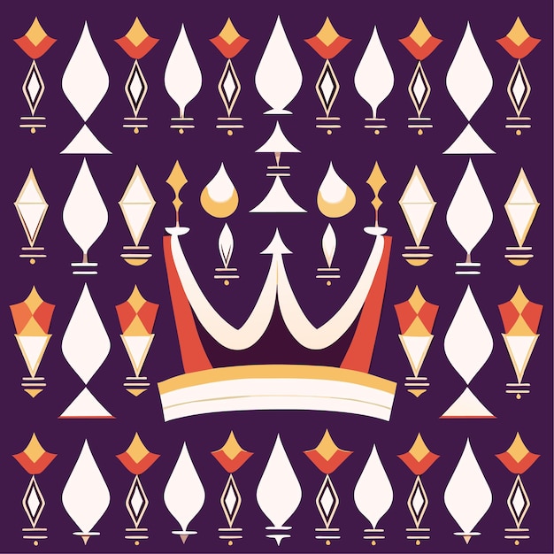 Crown vector illustration or Crowns pattern doodle vector illustration