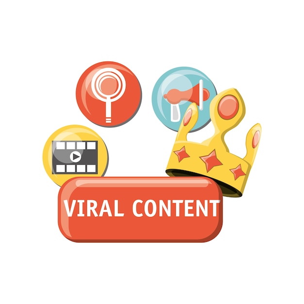 Crown and viral content related icons