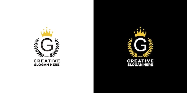 Crown wheat luxury logo design