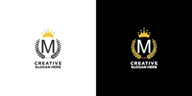 Crown wheat luxury logo design