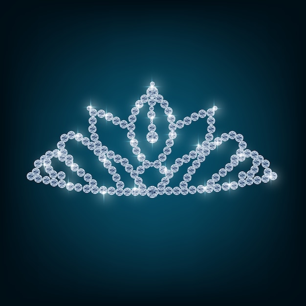 Schöne Diadem Oder Tiara Mit Blauen Diamanten Auf Dunklem Hintergrund.  Lizenzfrei nutzbare SVG, Vektorgrafiken, Clip Arts, Illustrationen. Image  24753435.