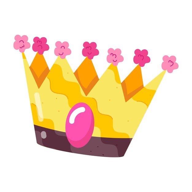 Vector a crown with pink flowers and a pink egg