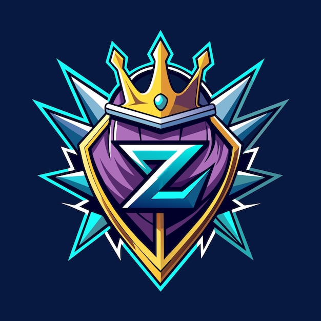 Vector crown a to z logo design illustration for esport