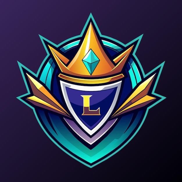 Crown A to Z Logo Design Illustration For Esport