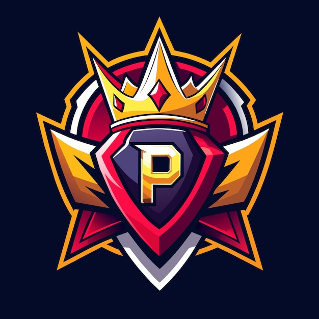 Crown A to Z Logo Design Illustration For Esport